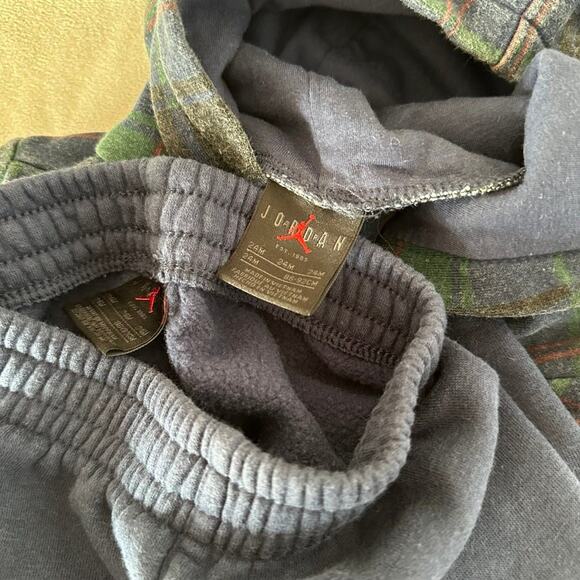 Jordan Brooklyn Plaid Hoodie and Joggers Set 24 Months Toddler - Picture 4 of 4